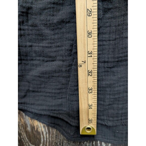 LOFT Outlet Dress Womens Small Black Short Sleeve V Neck 100% Cotton Boho Casual - Picture 7 of 8